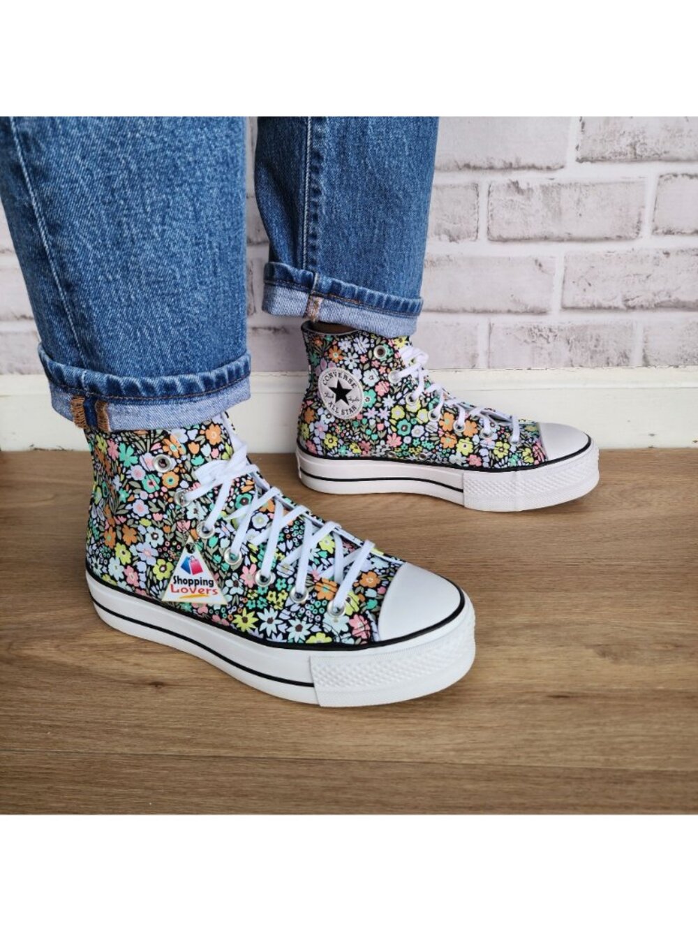 Converse Chuck Taylor Lift Allover Florals Hi Sz 7.5 Women Shoes Sneaker A15009C - Picture 3 of 12